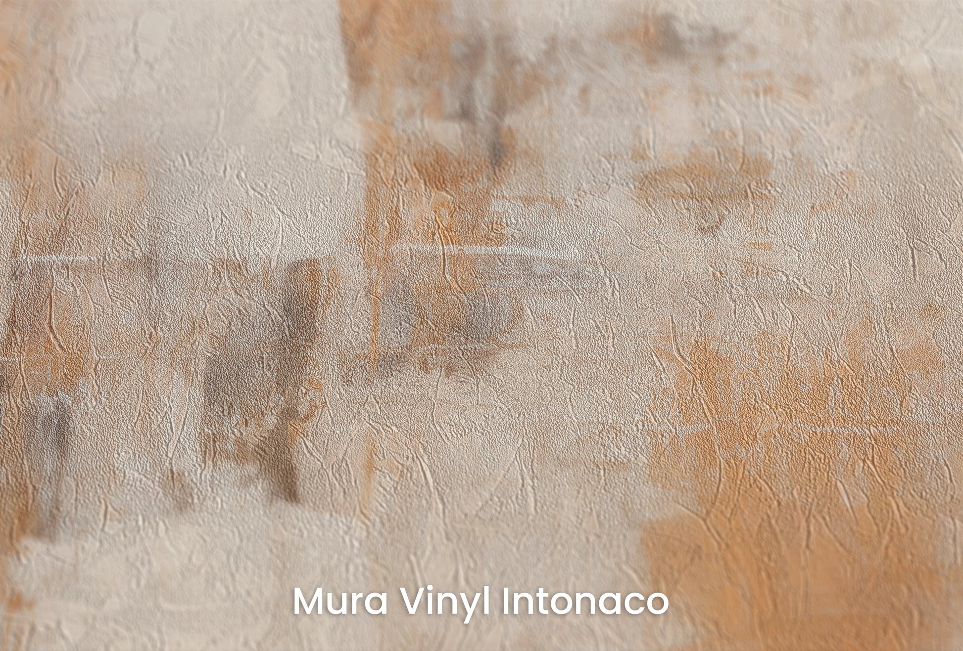 Zbliżenie na artystyczną fototapetę o nazwie Warm Tranquility na podłożu Mura Vinyl Intonaco - struktura tartego tynku.