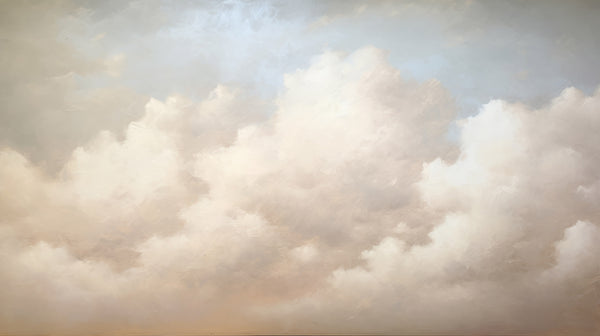 LUMIÈRE DOUCE DU CRÉPUSCULE CANVAS - papier peint abstrait subtil avec béton et nuages