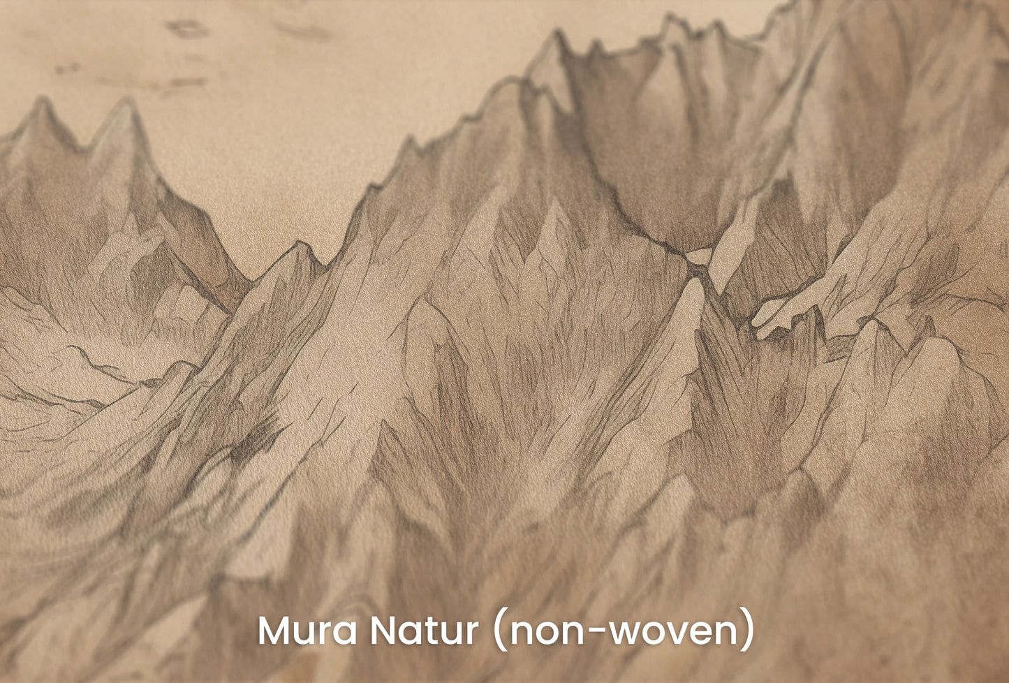 Zbliżenie na artystyczną fototapetę o nazwie Ancient Peaks na podłożu Mura Natur (non-woven) - naturalne i ekologiczne podłoże.