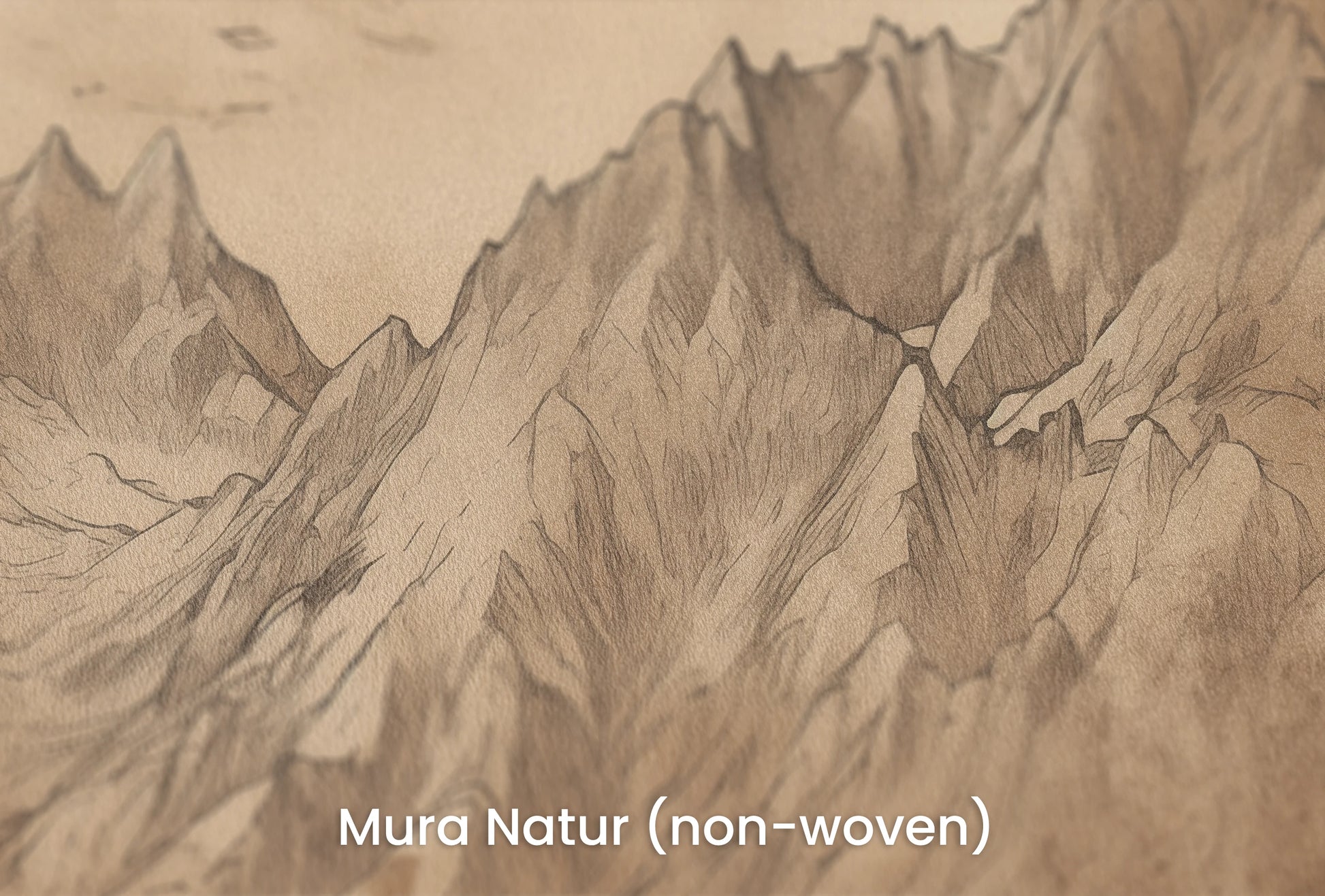 Zbliżenie na artystyczną fototapetę o nazwie Ancient Peaks na podłożu Mura Natur (non-woven) - naturalne i ekologiczne podłoże.