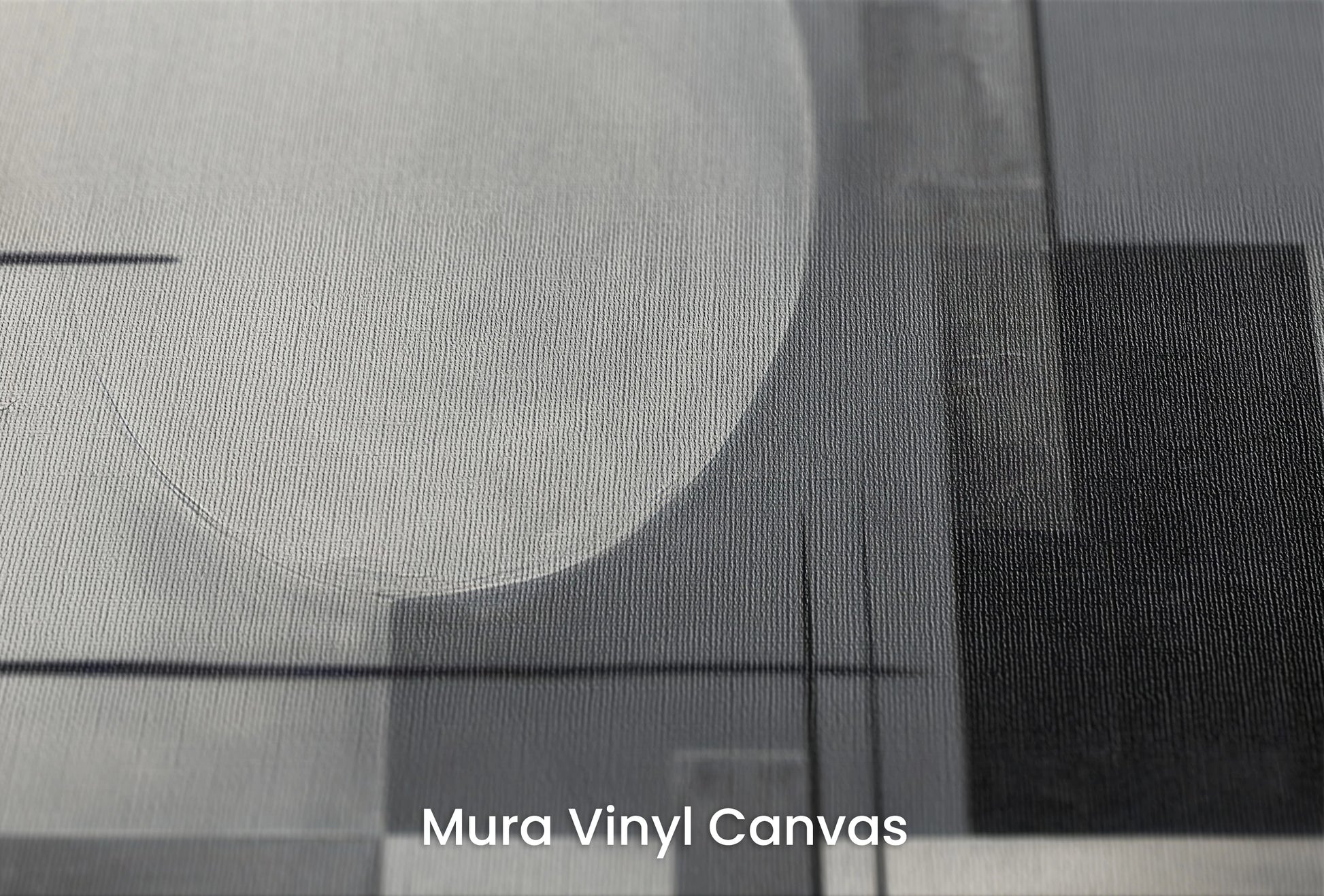 Zbliżenie na artystyczną fototapetę o nazwie Monochrome Geometry #3 na podłożu Mura Vinyl Canvas - faktura naturalnego płótna.