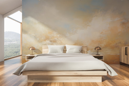Wzór fototapety artystycznej o nazwie SUNBURST CLOUDSCAPE CANVAS pokazanej w aranżacji wnętrza.
