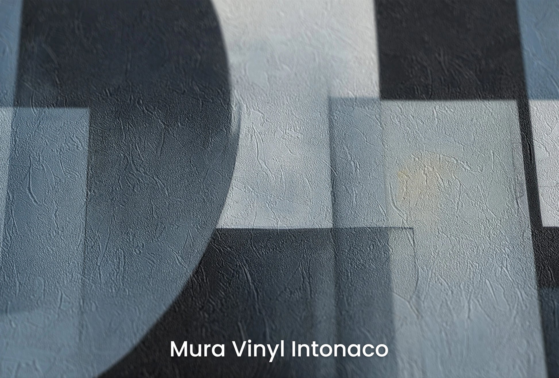 Zbliżenie na artystyczną fototapetę o nazwie Geometric Night na podłożu Mura Vinyl Intonaco - struktura tartego tynku.