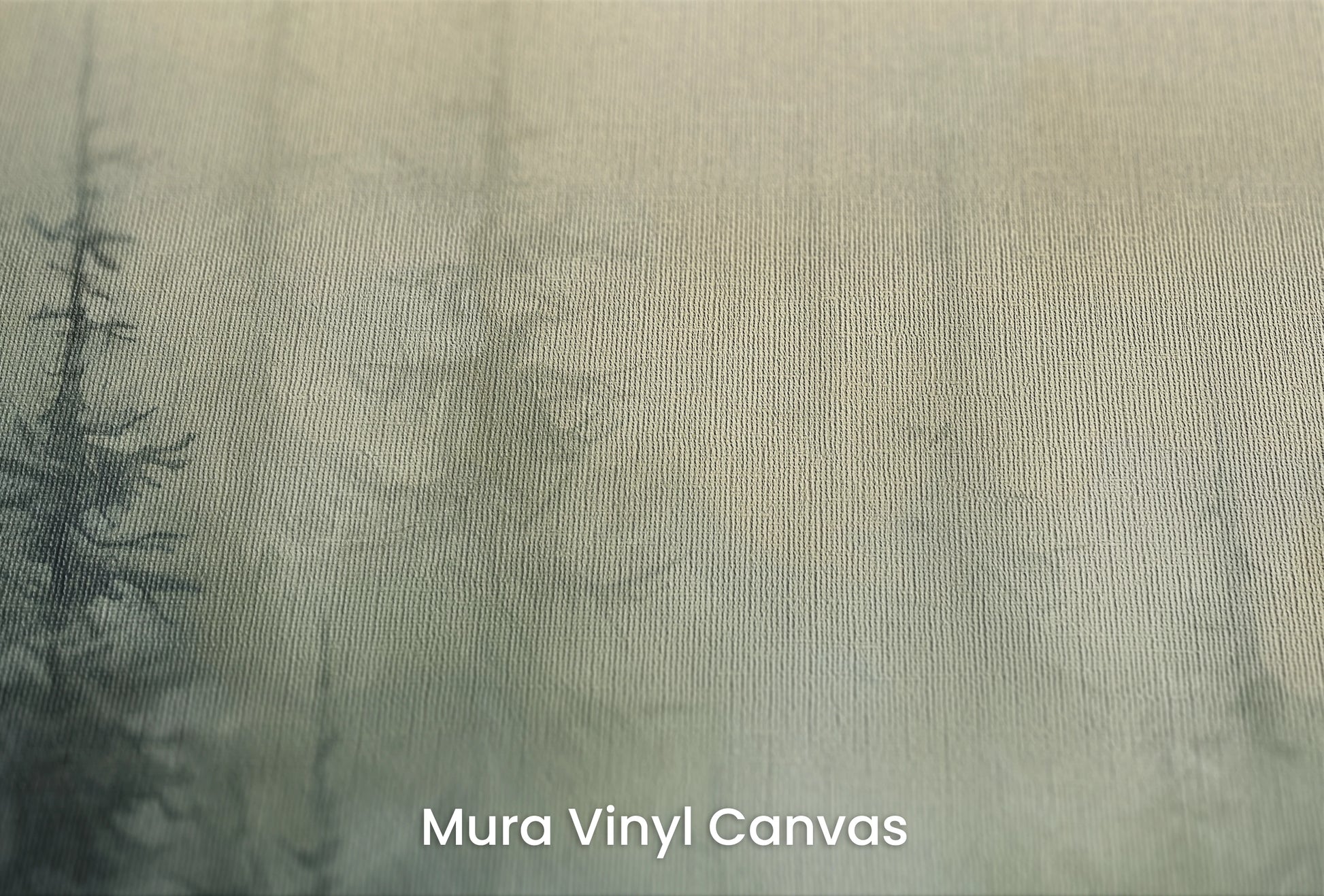 Zbliżenie na artystyczną fototapetę o nazwie Zmrok w Lesie na podłożu Mura Vinyl Canvas - faktura naturalnego płótna.