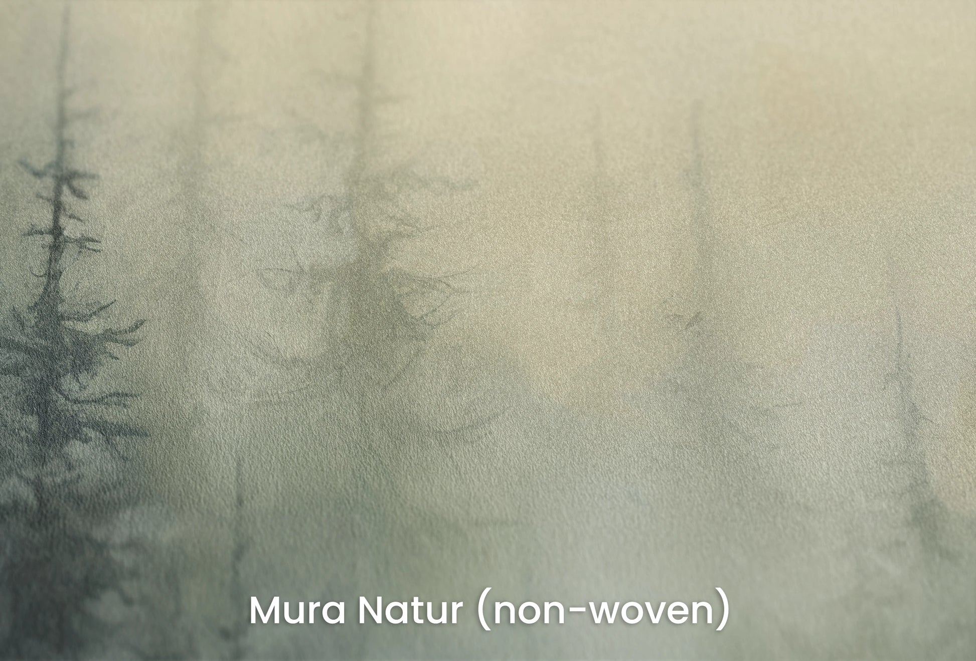 Zbliżenie na artystyczną fototapetę o nazwie Zmrok w Lesie na podłożu Mura Natur (non-woven) - naturalne i ekologiczne podłoże.