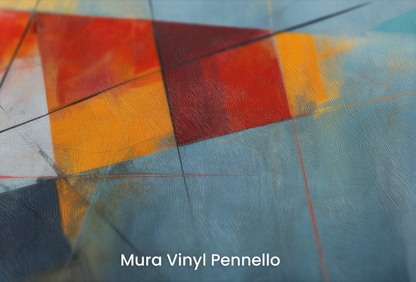 Zbliżenie na artystyczną fototapetę o nazwie Colorful Abstract na podłożu Mura Vinyl Pennello - faktura pociągnięć pędzla malarskiego.