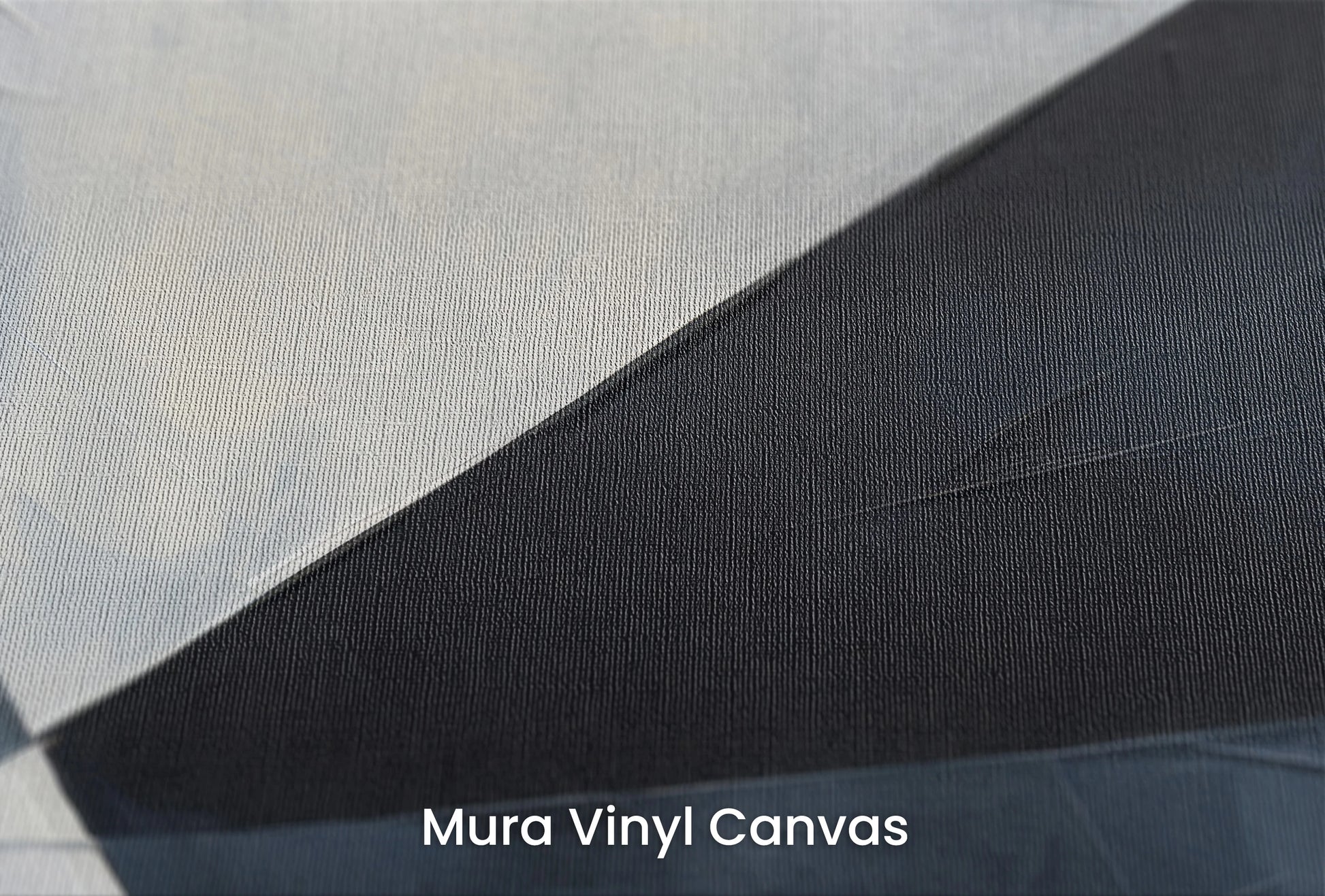 Zbliżenie na artystyczną fototapetę o nazwie Sharp Geometric Contrast na podłożu Mura Vinyl Canvas - faktura naturalnego płótna.