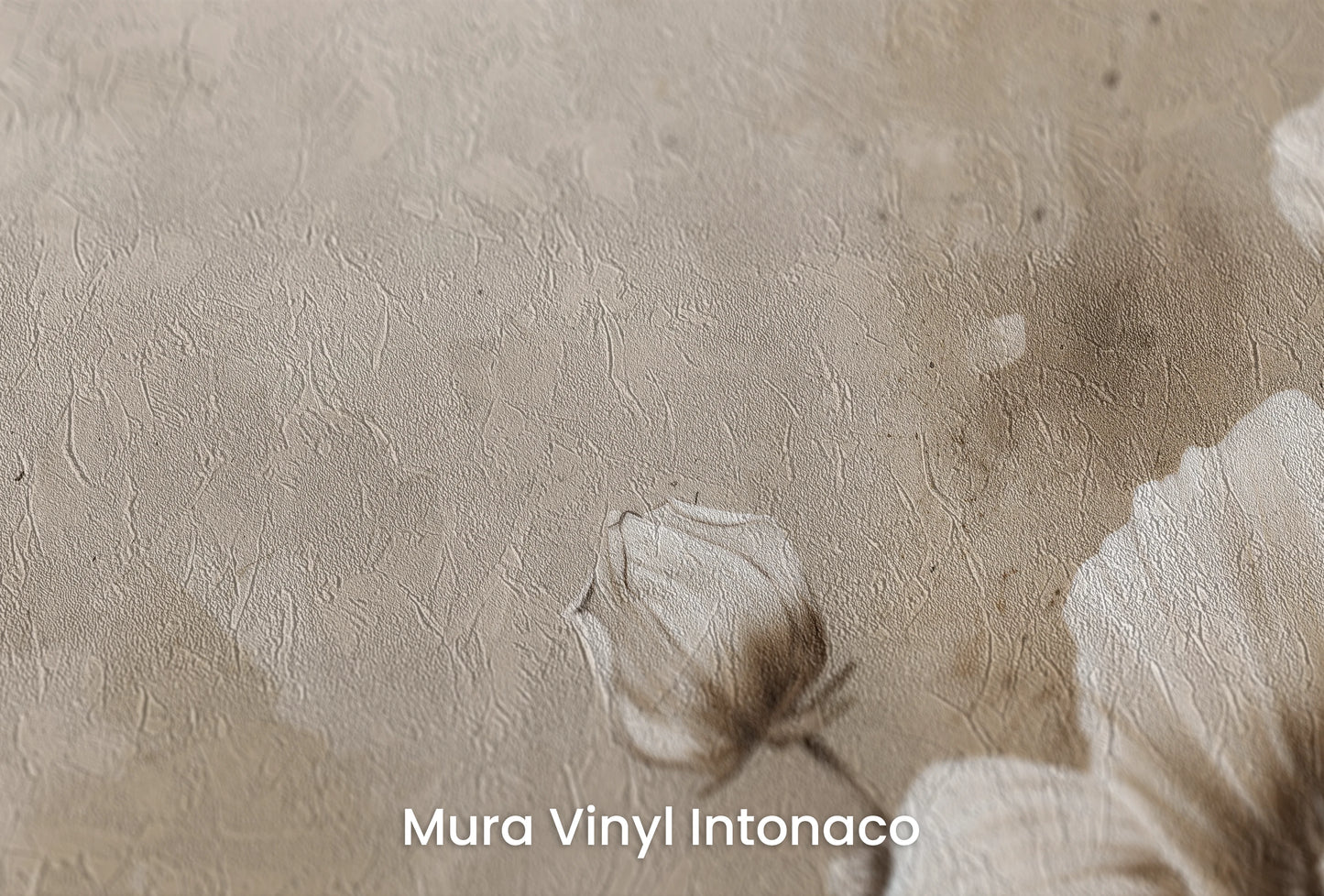 Zbliżenie na artystyczną fototapetę o nazwie Modern Purity na podłożu Mura Vinyl Intonaco - struktura tartego tynku.