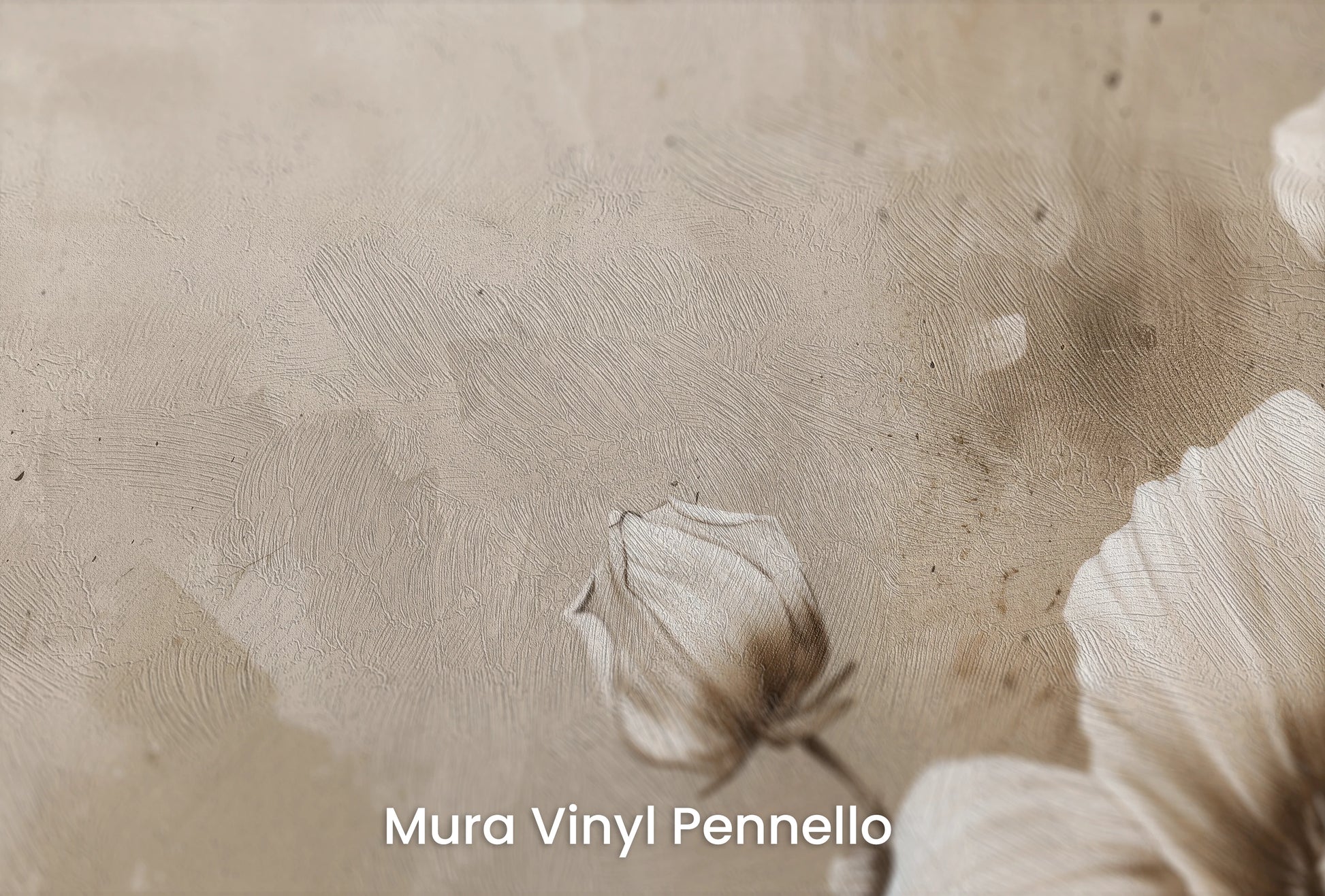 Zbliżenie na artystyczną fototapetę o nazwie Modern Purity na podłożu Mura Vinyl Pennello - faktura pociągnięć pędzla malarskiego.