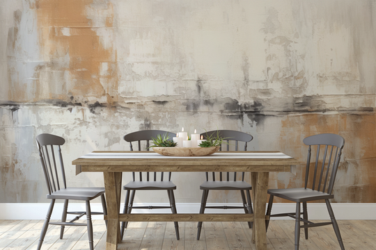 Wzór fototapety artystycznej o nazwie Golden Patina pokazanej w aranżacji wnętrza.