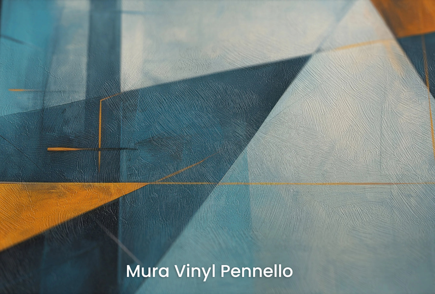 Zbliżenie na artystyczną fototapetę o nazwie Geometric Sunrise #3 na podłożu Mura Vinyl Pennello - faktura pociągnięć pędzla malarskiego.