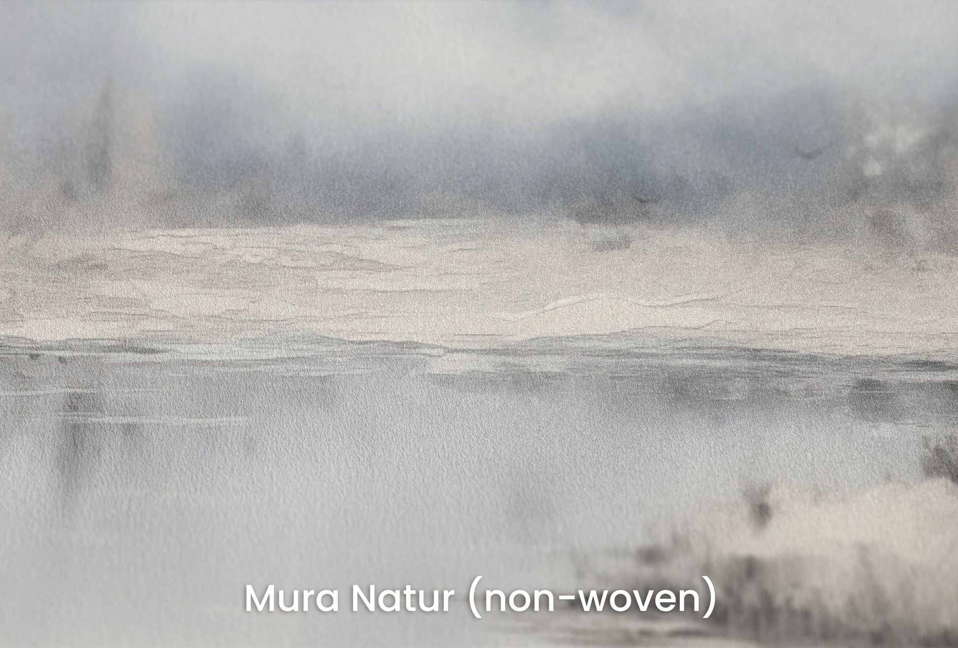 Zbliżenie na artystyczną fototapetę o nazwie Spokojne Góry na podłożu Mura Natur (non-woven) - naturalne i ekologiczne podłoże.
