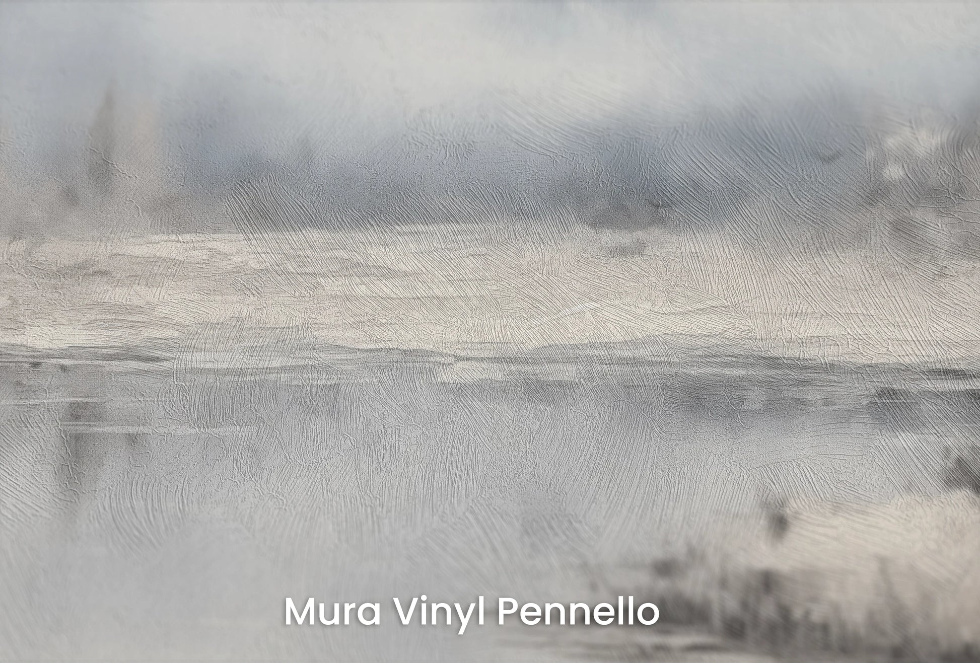 Zbliżenie na artystyczną fototapetę o nazwie Spokojne Góry na podłożu Mura Vinyl Pennello - faktura pociągnięć pędzla malarskiego.