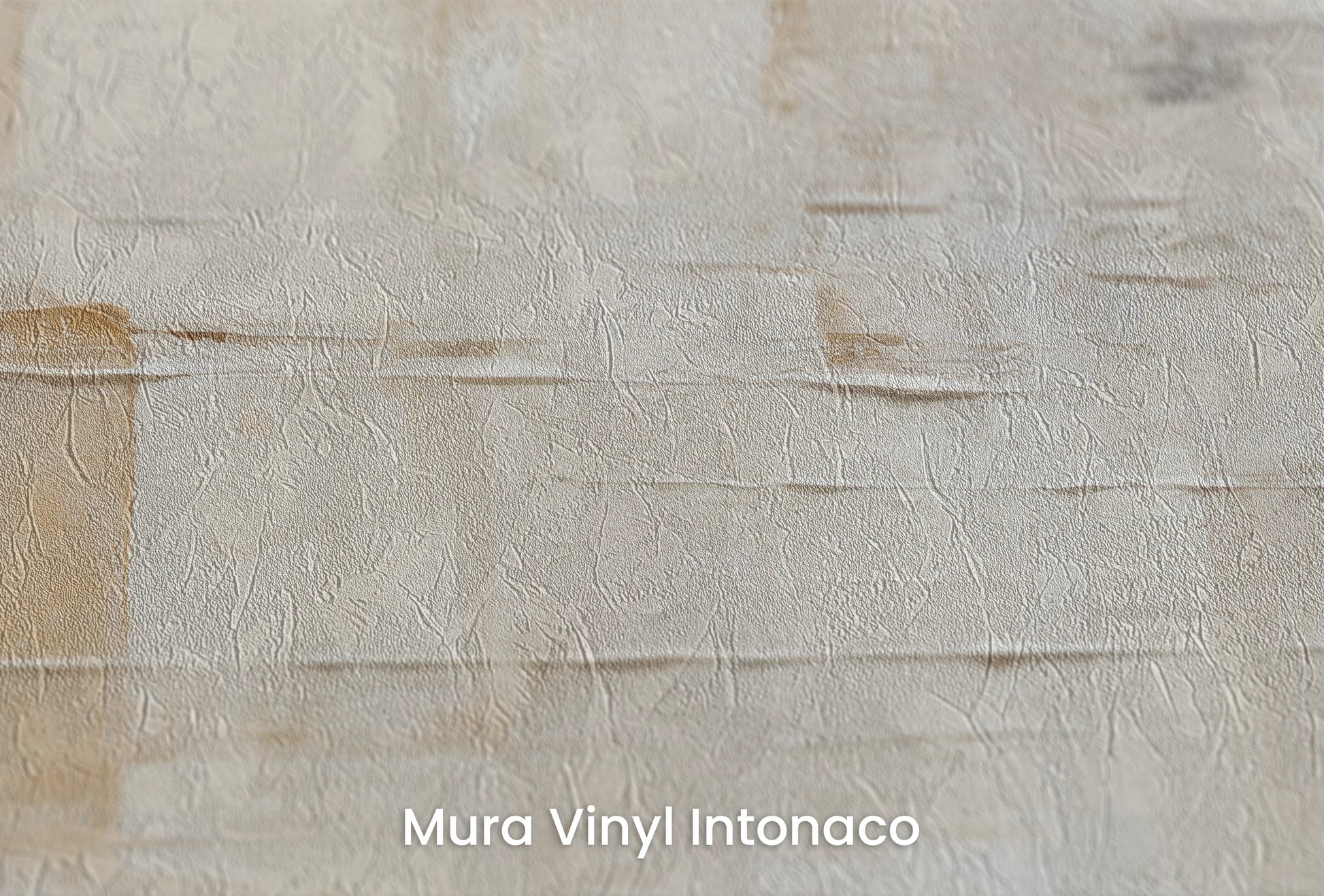 Zbliżenie na artystyczną fototapetę o nazwie Creamy Mosaic na podłożu Mura Vinyl Intonaco - struktura tartego tynku.