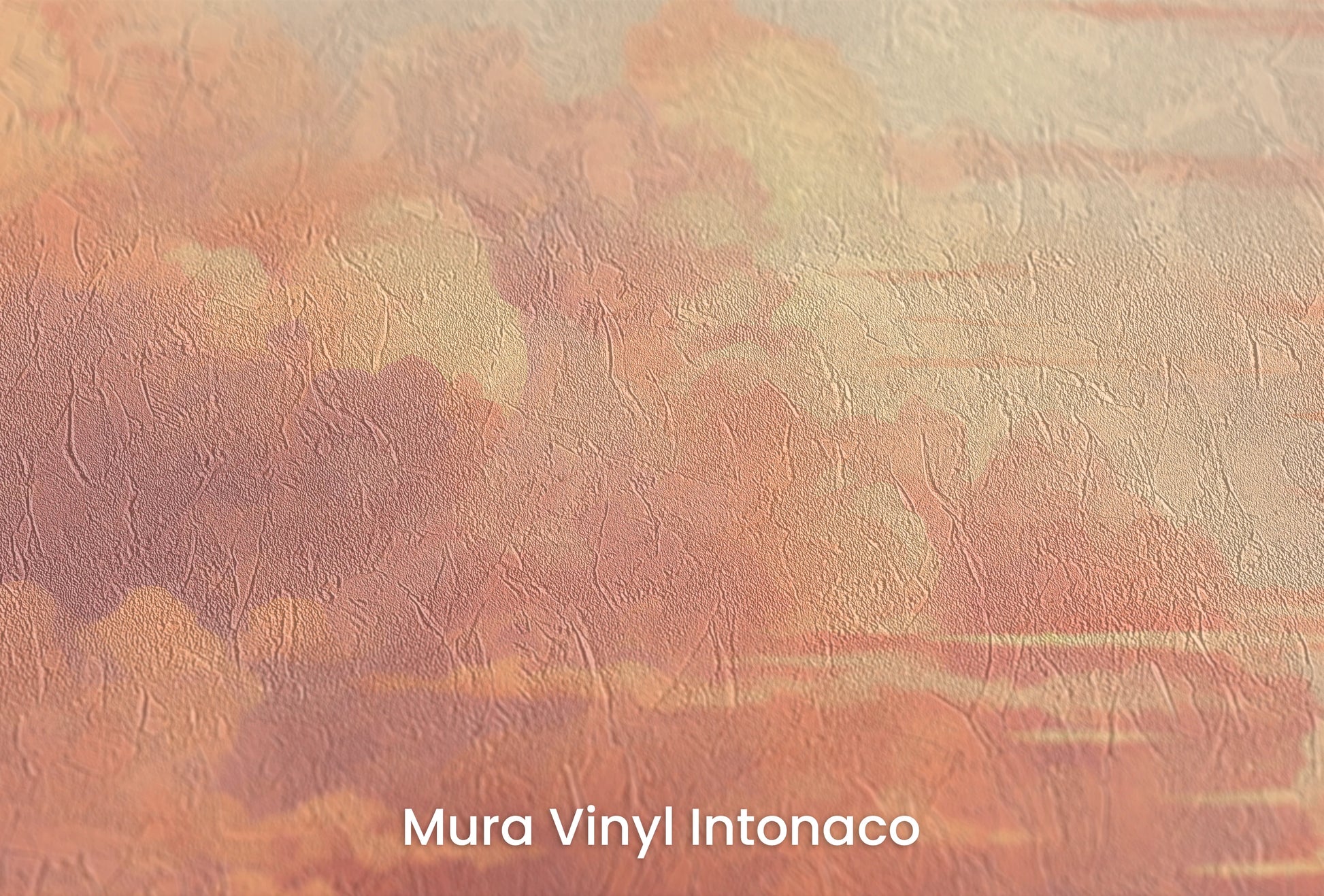 Zbliżenie na artystyczną fototapetę o nazwie Dramatic Blaze na podłożu Mura Vinyl Intonaco - struktura tartego tynku.