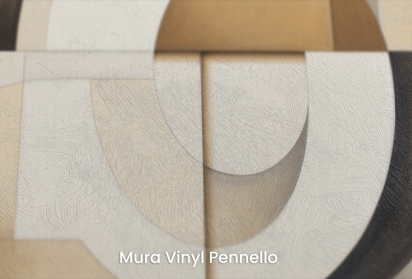 Zbliżenie na artystyczną fototapetę o nazwie MODERNIST SPHERICAL ARRAY na podłożu Mura Vinyl Pennello - faktura pociągnięć pędzla malarskiego.