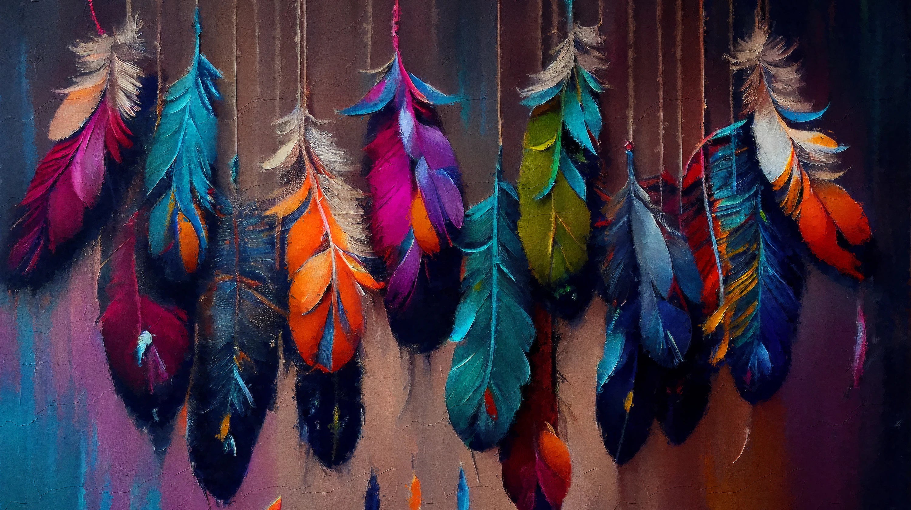 Pattern preview: Prezentacja całego wzoru fototapety o nazwie Mystic Feathers