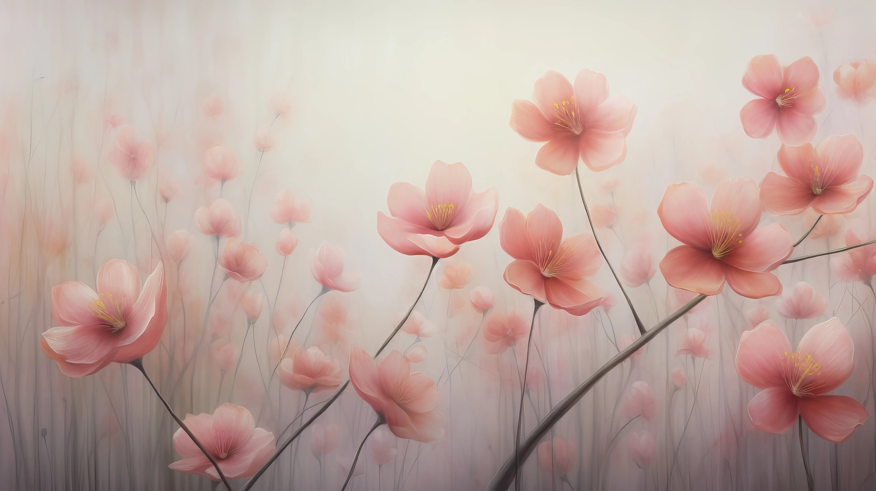 Pattern preview: Prezentacja całego wzoru fototapety o nazwie Blossom Haze #2