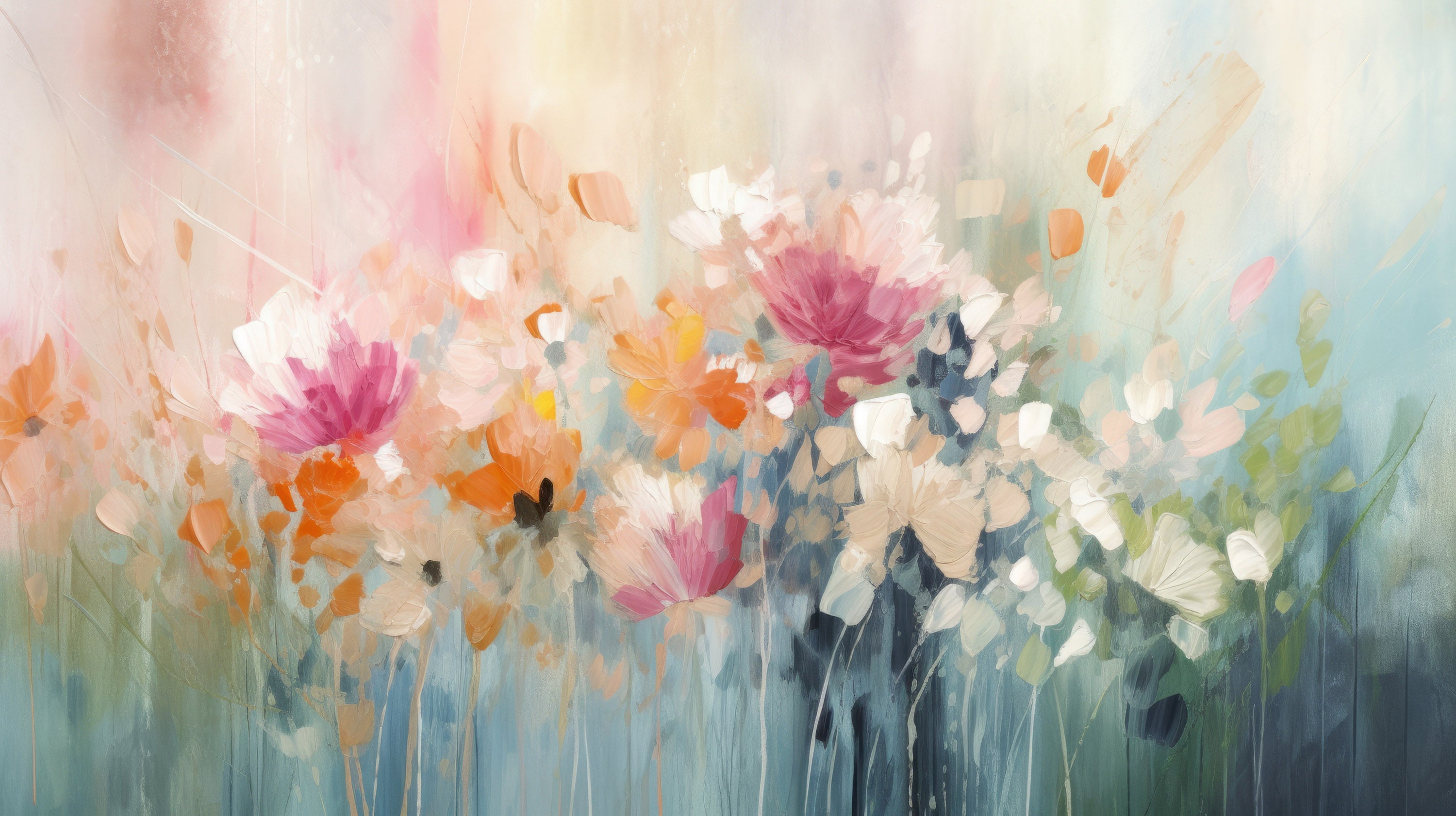 Podgląd wzoru: Prezentacja całego wzoru fototapety o nazwie Pastel Petal Canvas