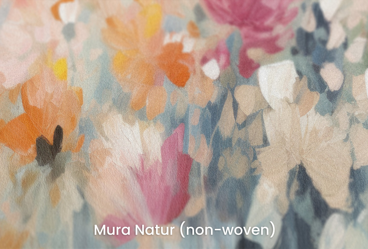 Zbliżenie na artystyczną fototapetę o nazwie Pastel Petal Canvas na podłożu Mura Natur (non-woven) - naturalne i ekologiczne podłoże.