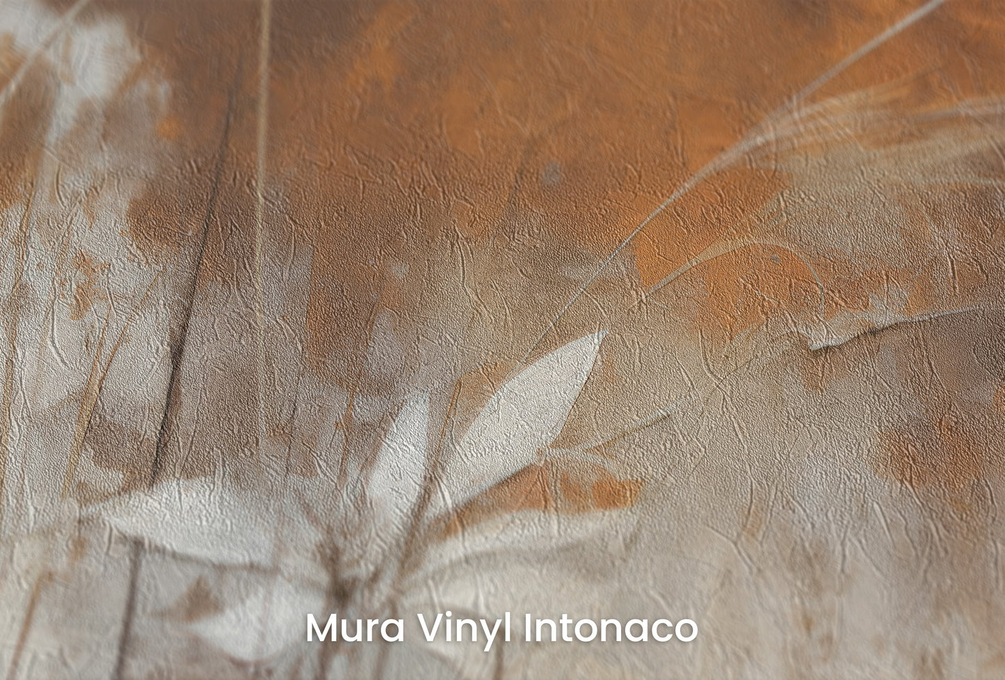 Zbliżenie na artystyczną fototapetę o nazwie Autumn Whisper #6 na podłożu Mura Vinyl Intonaco - struktura tartego tynku.