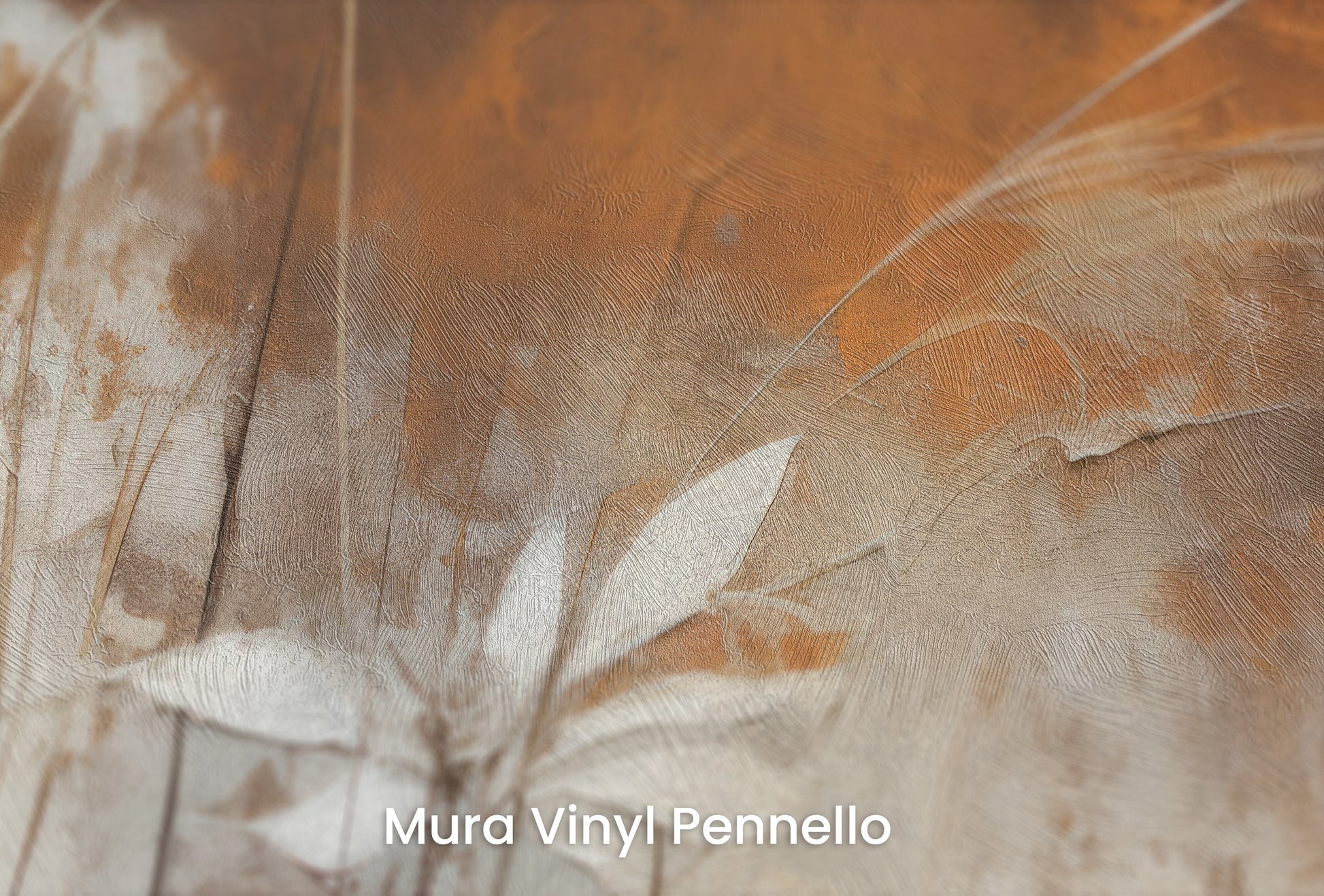 Zbliżenie na artystyczną fototapetę o nazwie Autumn Whisper #6 na podłożu Mura Vinyl Pennello - faktura pociągnięć pędzla malarskiego.