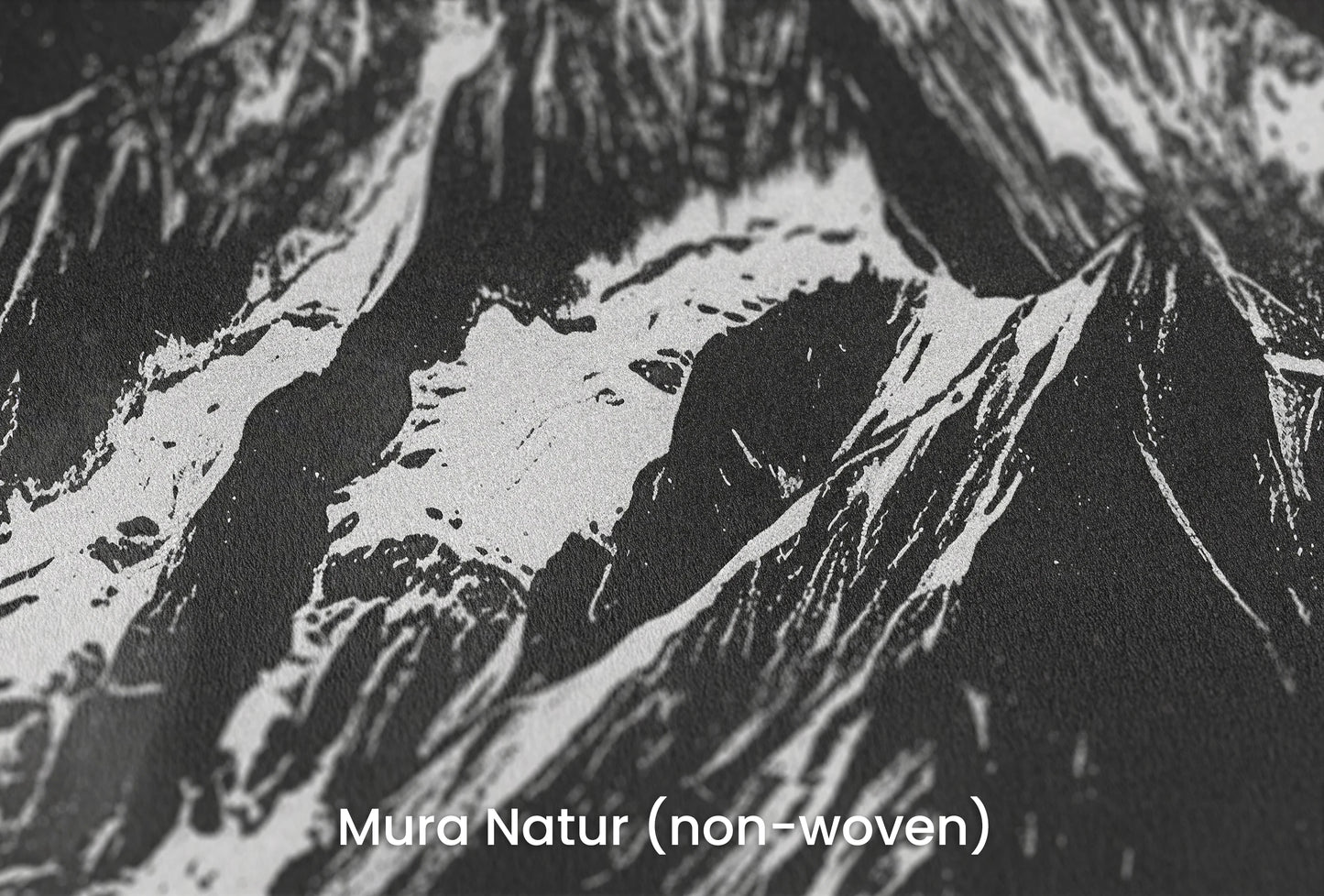 Zbliżenie na artystyczną fototapetę o nazwie Monochrome Mountains na podłożu Mura Natur (non-woven) - naturalne i ekologiczne podłoże.