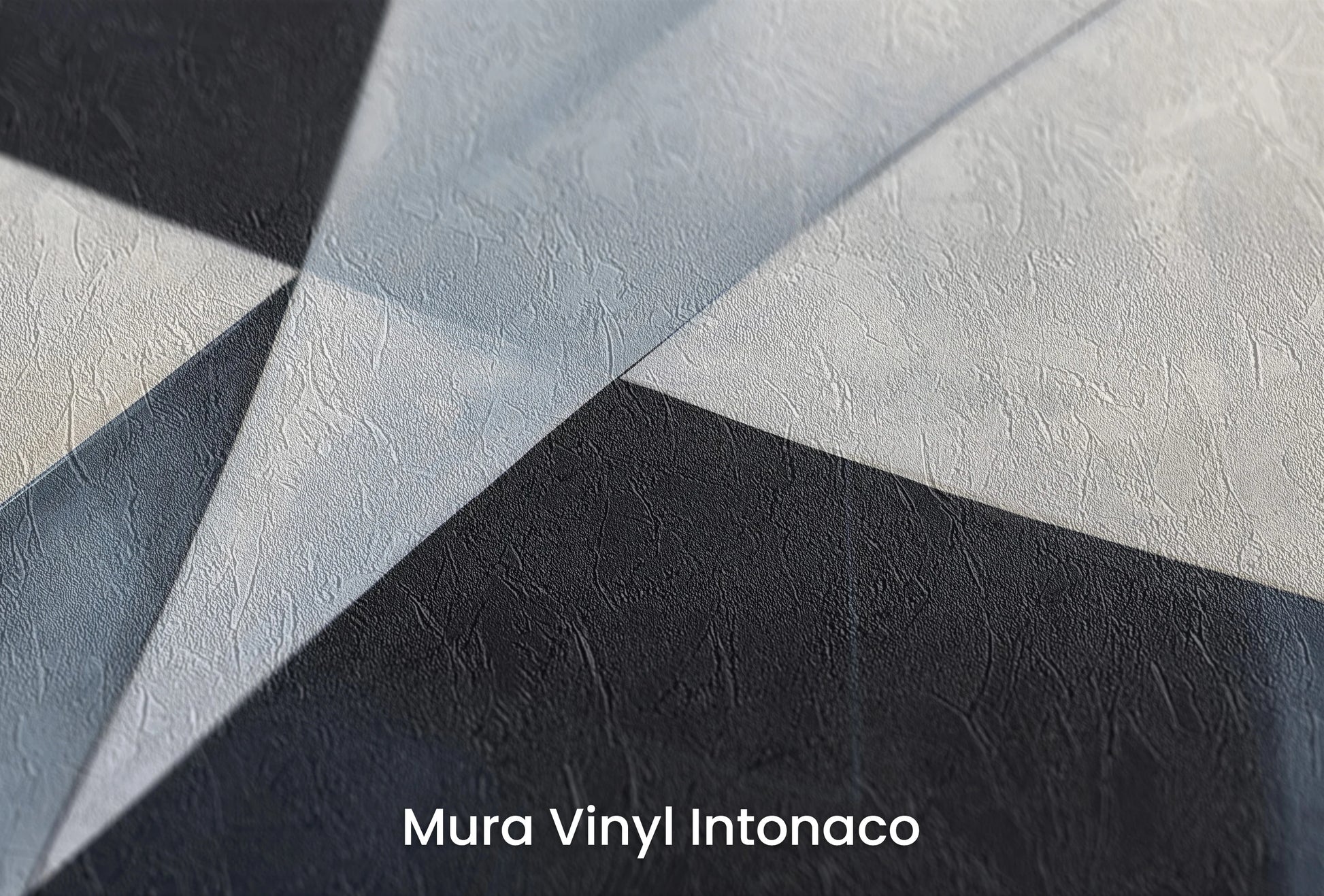 Zbliżenie na artystyczną fototapetę o nazwie Monochromatic Essence na podłożu Mura Vinyl Intonaco - struktura tartego tynku.