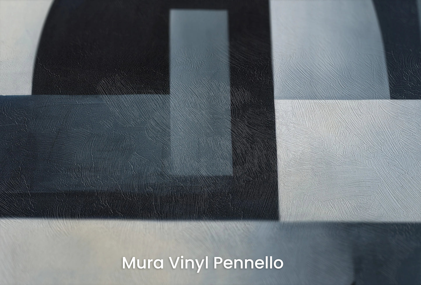 Zbliżenie na artystyczną fototapetę o nazwie Geometric Interplay na podłożu Mura Vinyl Pennello - faktura pociągnięć pędzla malarskiego.