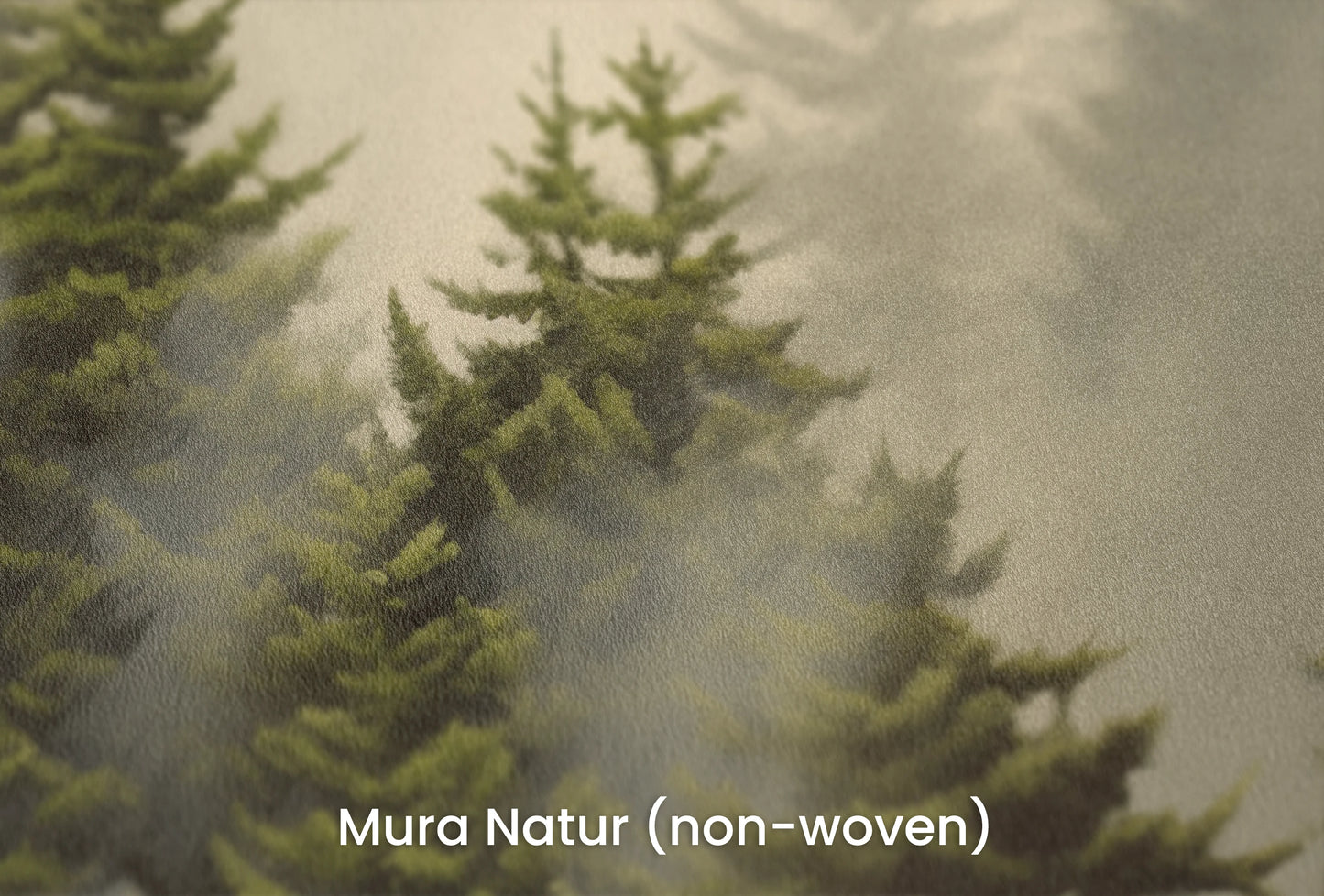 Zbliżenie na artystyczną fototapetę o nazwie Leśna Aura na podłożu Mura Natur (non-woven) - naturalne i ekologiczne podłoże.
