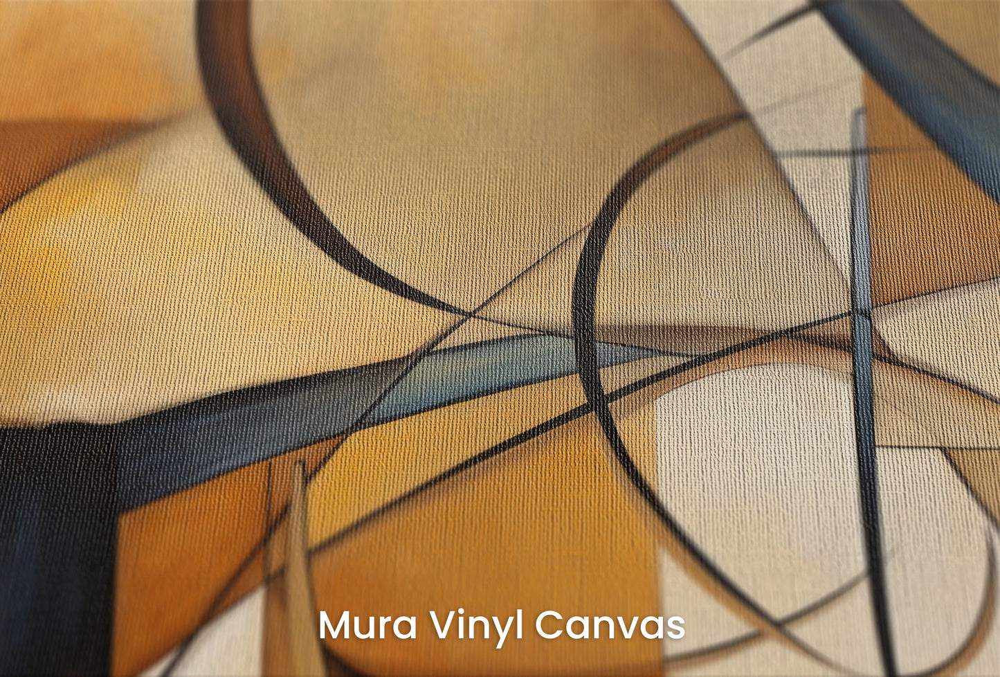 Zbliżenie na artystyczną fototapetę o nazwie Luminous Geometry na podłożu Mura Vinyl Canvas - faktura naturalnego płótna.