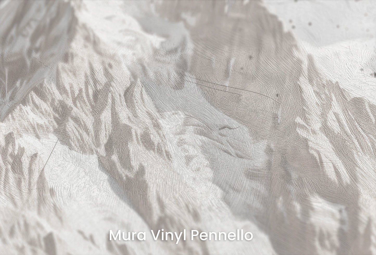 Zbliżenie na artystyczną fototapetę o nazwie Snowy Monolith na podłożu Mura Vinyl Pennello - faktura pociągnięć pędzla malarskiego.