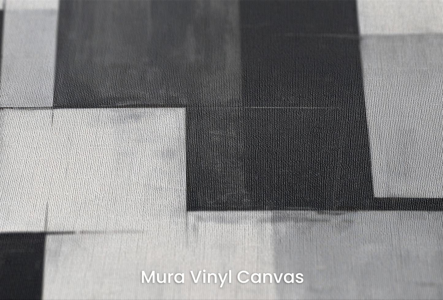 Zbliżenie na artystyczną fototapetę o nazwie Abstract Squares na podłożu Mura Vinyl Canvas - faktura naturalnego płótna.
