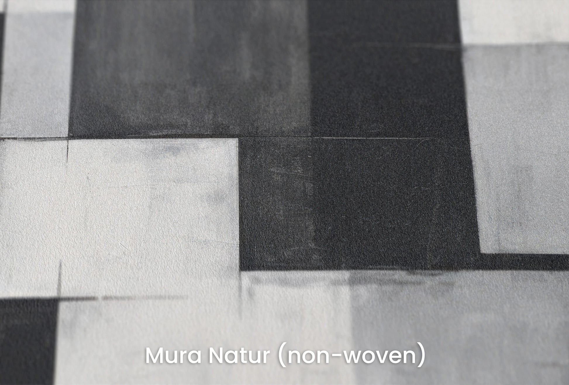 Zbliżenie na artystyczną fototapetę o nazwie Abstract Squares na podłożu Mura Natur (non-woven) - naturalne i ekologiczne podłoże.
