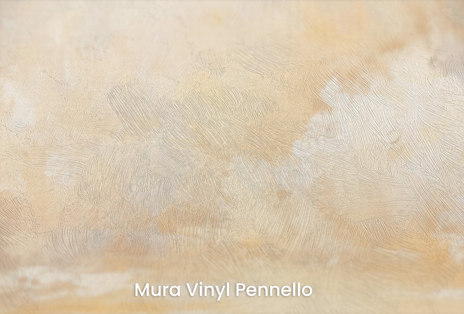 Zbliżenie na artystyczną fototapetę o nazwie GOLDEN HORIZON AWE na podłożu Mura Vinyl Pennello - faktura pociągnięć pędzla malarskiego.