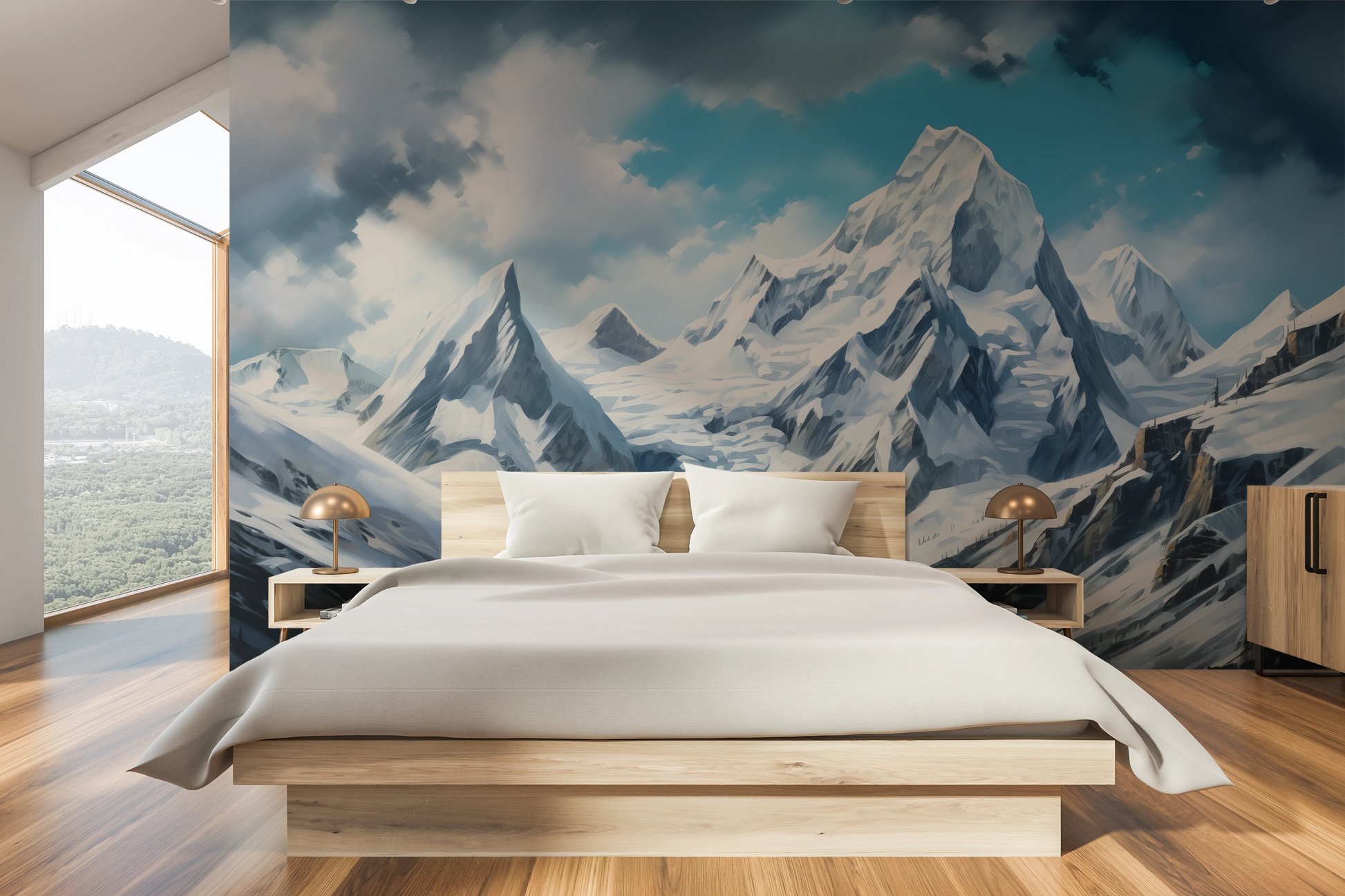 Wzór fototapety o nazwie Arctic Majesty pokazanej w kontekście pomieszczenia.