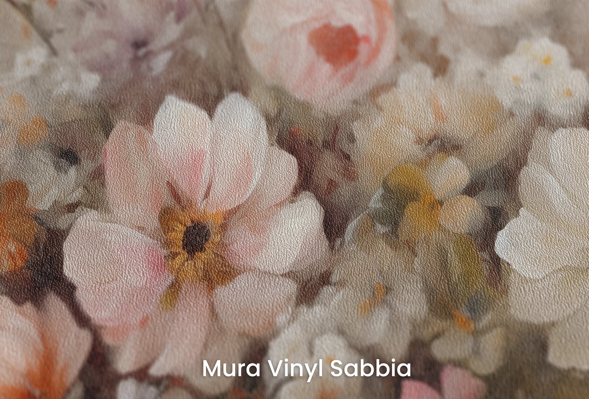 Zbliżenie na artystyczną fototapetę o nazwie Pastel Dream na podłożu Mura Vinyl Sabbia struktura grubego ziarna piasku.