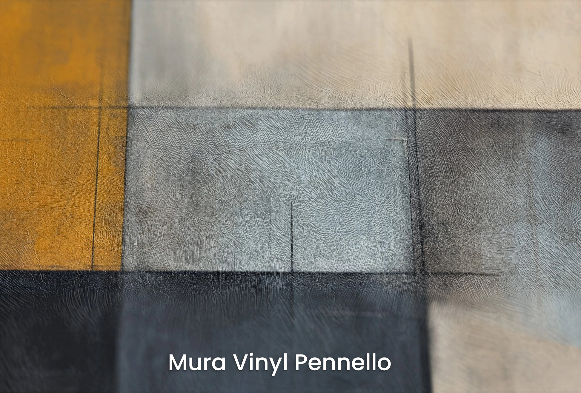 Zbliżenie na artystyczną fototapetę o nazwie Golden Geometry na podłożu Mura Vinyl Pennello - faktura pociągnięć pędzla malarskiego.