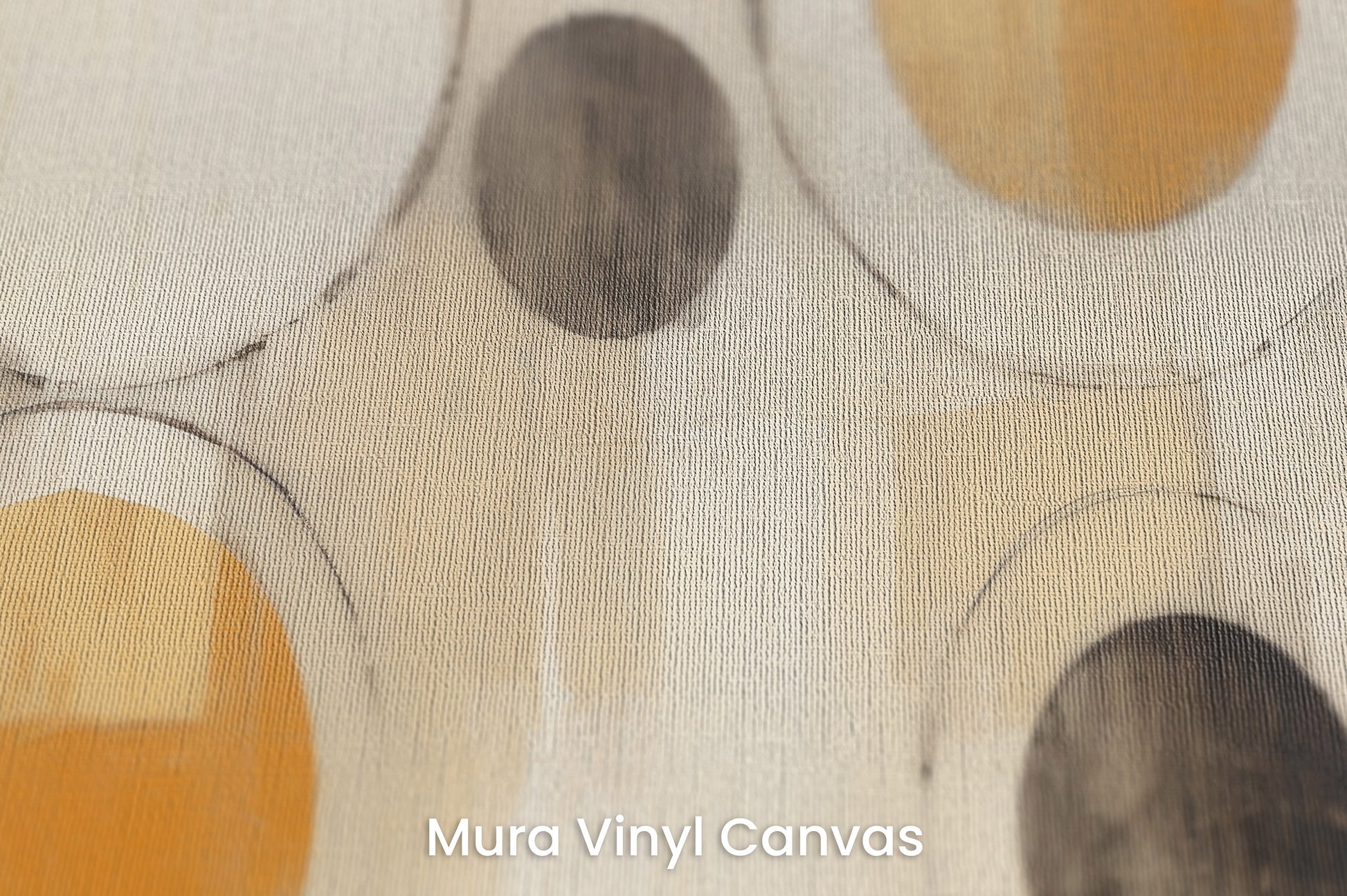 Zbliżenie na artystyczną fototapetę o nazwie SUN-KISSED ORB ARRAY na podłożu Mura Vinyl Canvas - faktura naturalnego płótna.