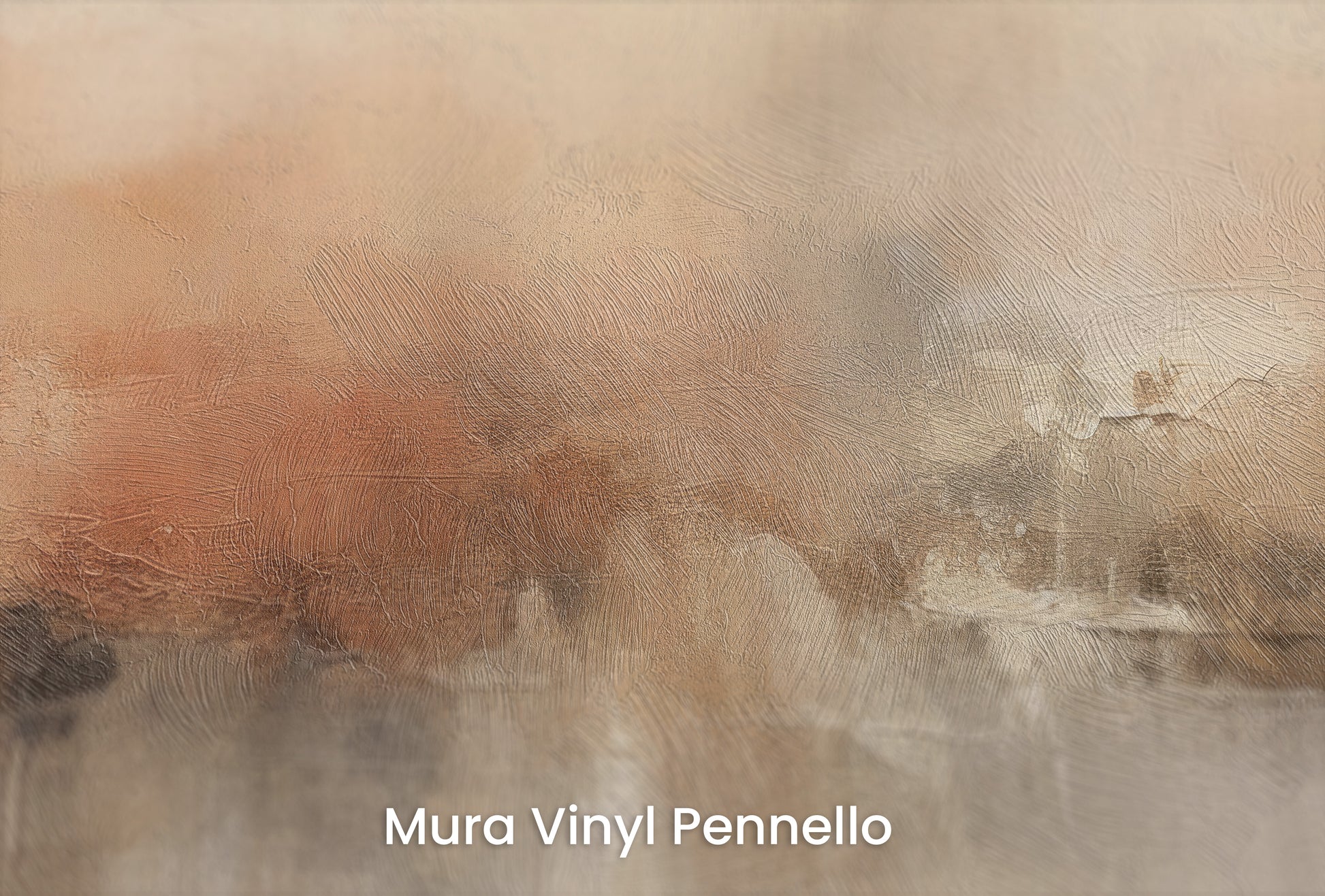 Zbliżenie na artystyczną fototapetę o nazwie AUTUMN HAZE HARMONY na podłożu Mura Vinyl Pennello - faktura pociągnięć pędzla malarskiego.