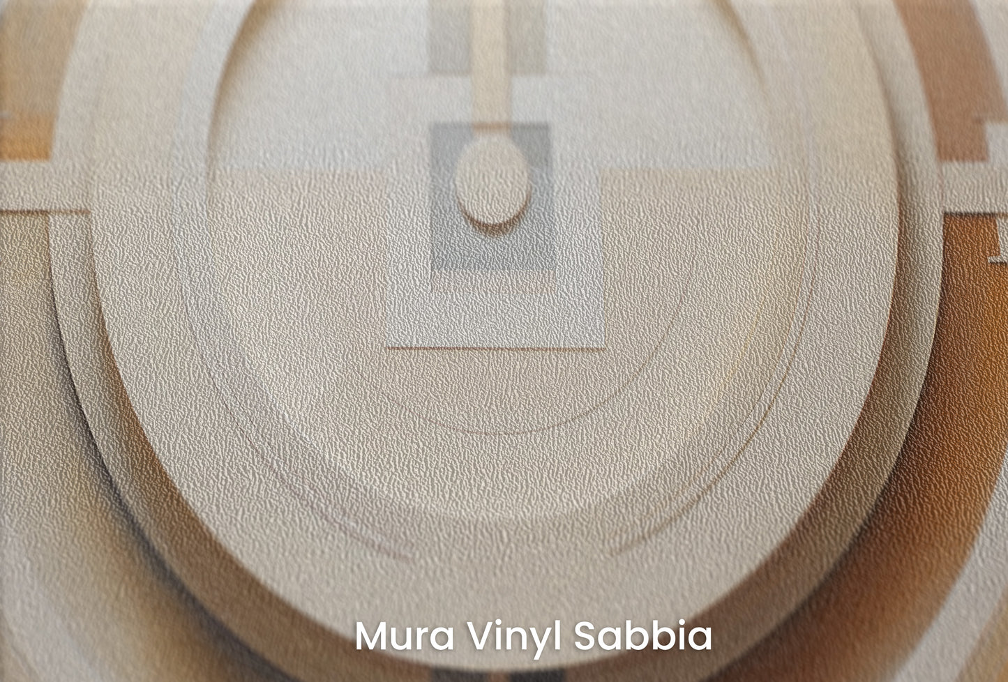 Zbliżenie na artystyczną fototapetę o nazwie CUBIST CONCENTRIC SPLENDOR na podłożu Mura Vinyl Sabbia struktura grubego ziarna piasku.