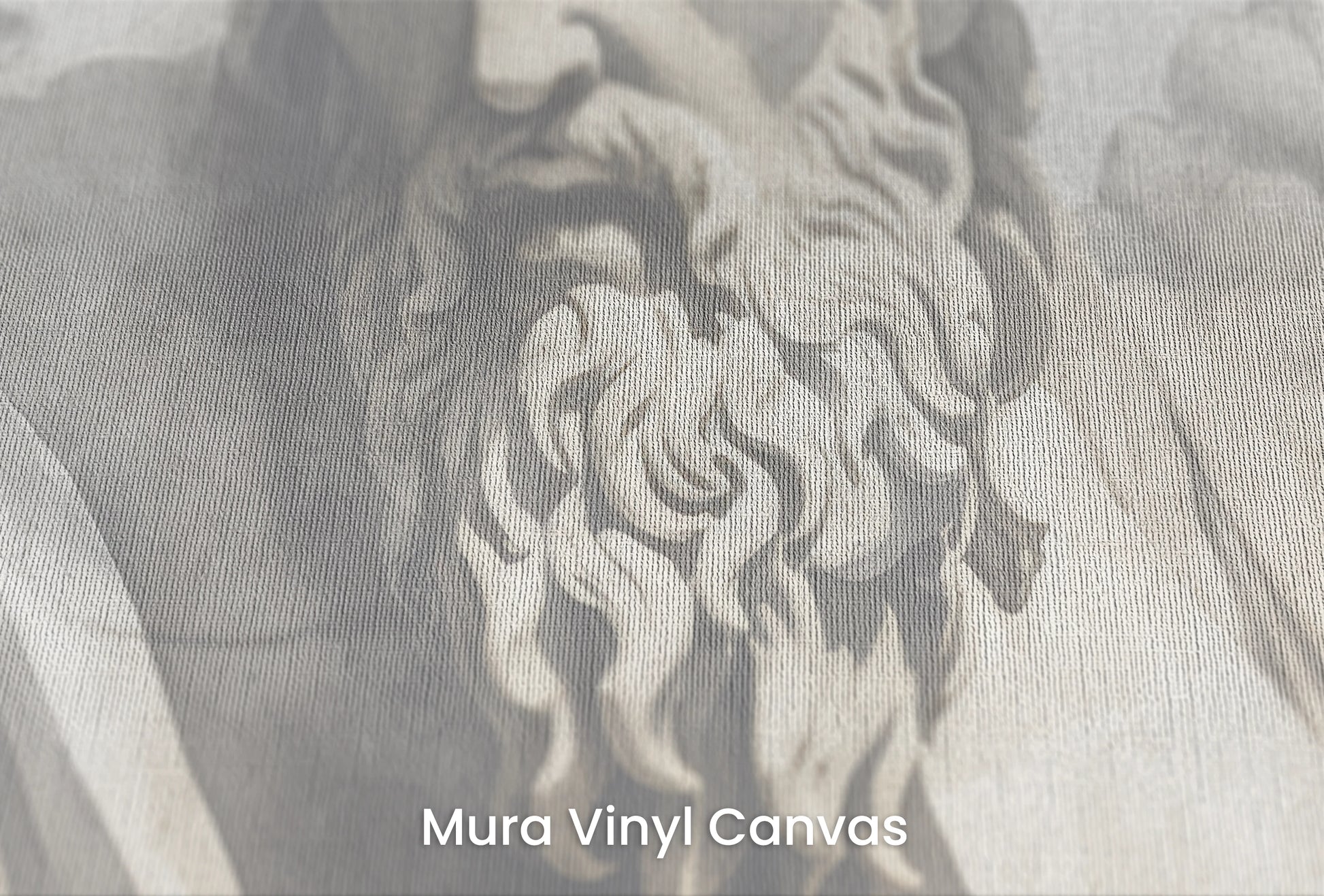 Zbliżenie na artystyczną fototapetę o nazwie Zeus's Contemplation na podłożu Mura Vinyl Canvas - faktura naturalnego płótna.