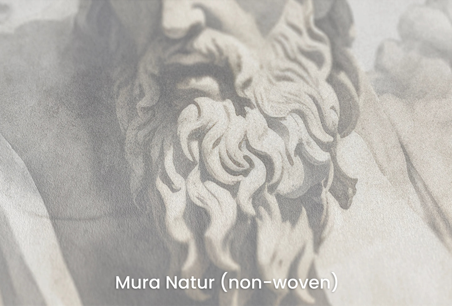 Zbliżenie na artystyczną fototapetę o nazwie Zeus's Contemplation na podłożu Mura Natur (non-woven) - naturalne i ekologiczne podłoże.
