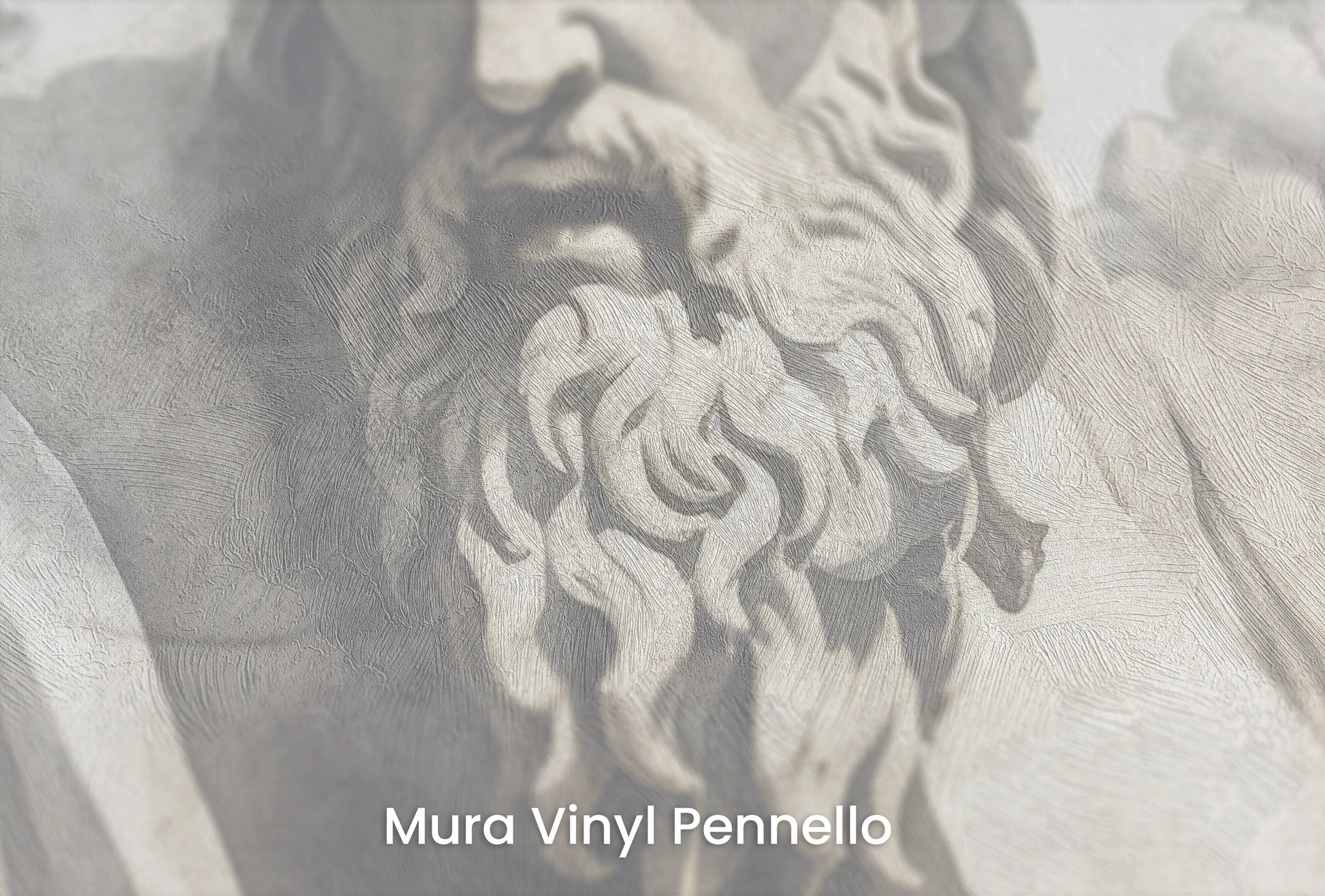 Zbliżenie na artystyczną fototapetę o nazwie Zeus's Contemplation na podłożu Mura Vinyl Pennello - faktura pociągnięć pędzla malarskiego.