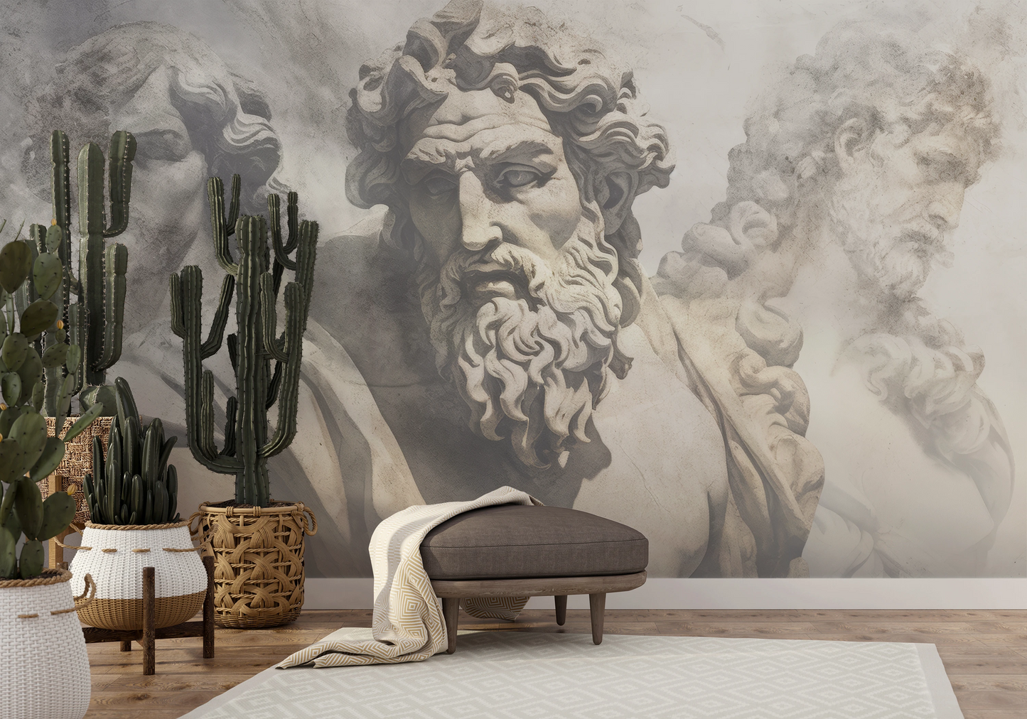 Fototapeta malowana o nazwie Zeus's Contemplation pokazana w aranżacji wnętrza.