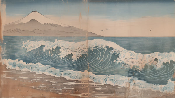 HOKUSAI SERENITY - an artistic sea wallpaper inspired by Japanese ukiyo-e art