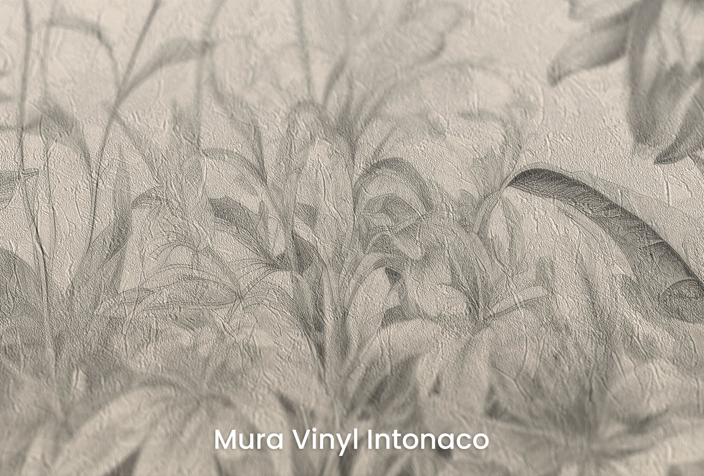 Zbliżenie na artystyczną fototapetę o nazwie Wildflower Grace na podłożu Mura Vinyl Intonaco - struktura tartego tynku.