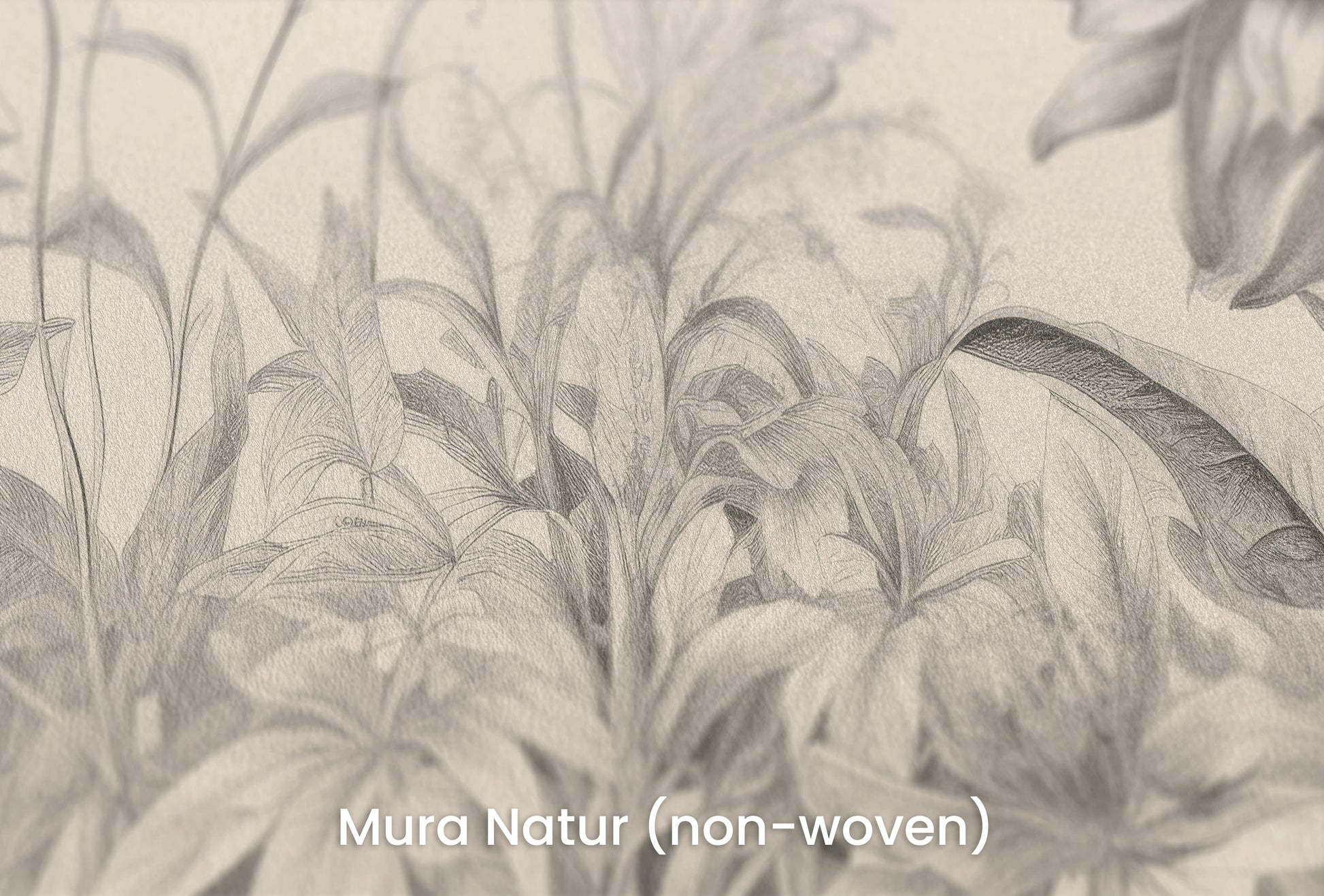 Zbliżenie na artystyczną fototapetę o nazwie Wildflower Grace na podłożu Mura Natur (non-woven) - naturalne i ekologiczne podłoże.