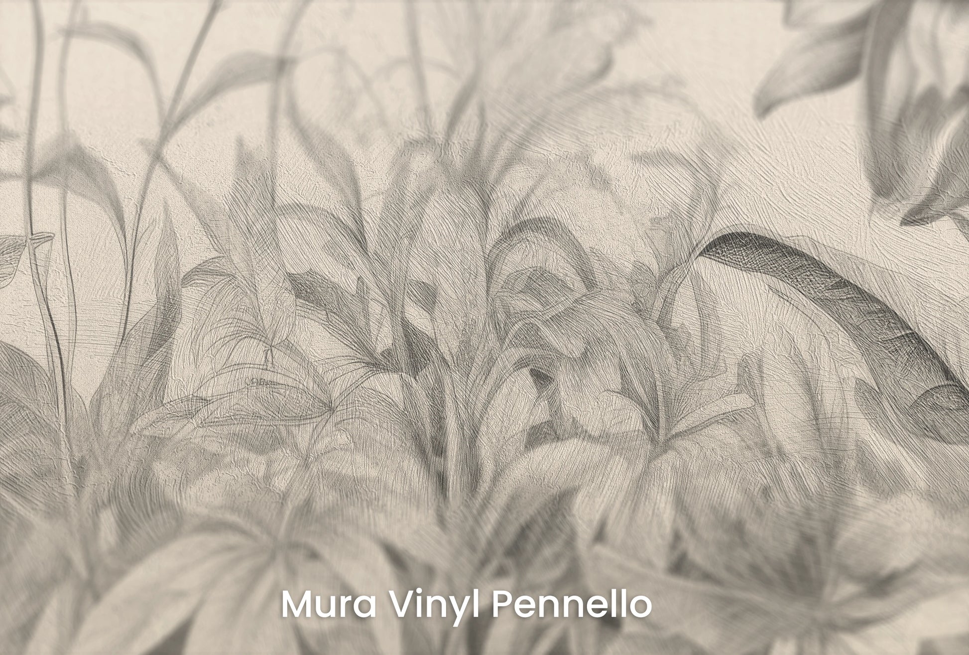 Zbliżenie na artystyczną fototapetę o nazwie Wildflower Grace na podłożu Mura Vinyl Pennello - faktura pociągnięć pędzla malarskiego.