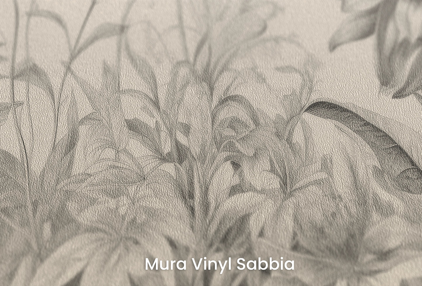 Zbliżenie na artystyczną fototapetę o nazwie Wildflower Grace na podłożu Mura Vinyl Sabbia struktura grubego ziarna piasku.